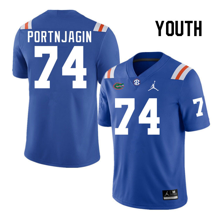 Youth #74 Noel Portnjagin Florida Gators College Football Jerseys Stitched-Throwback